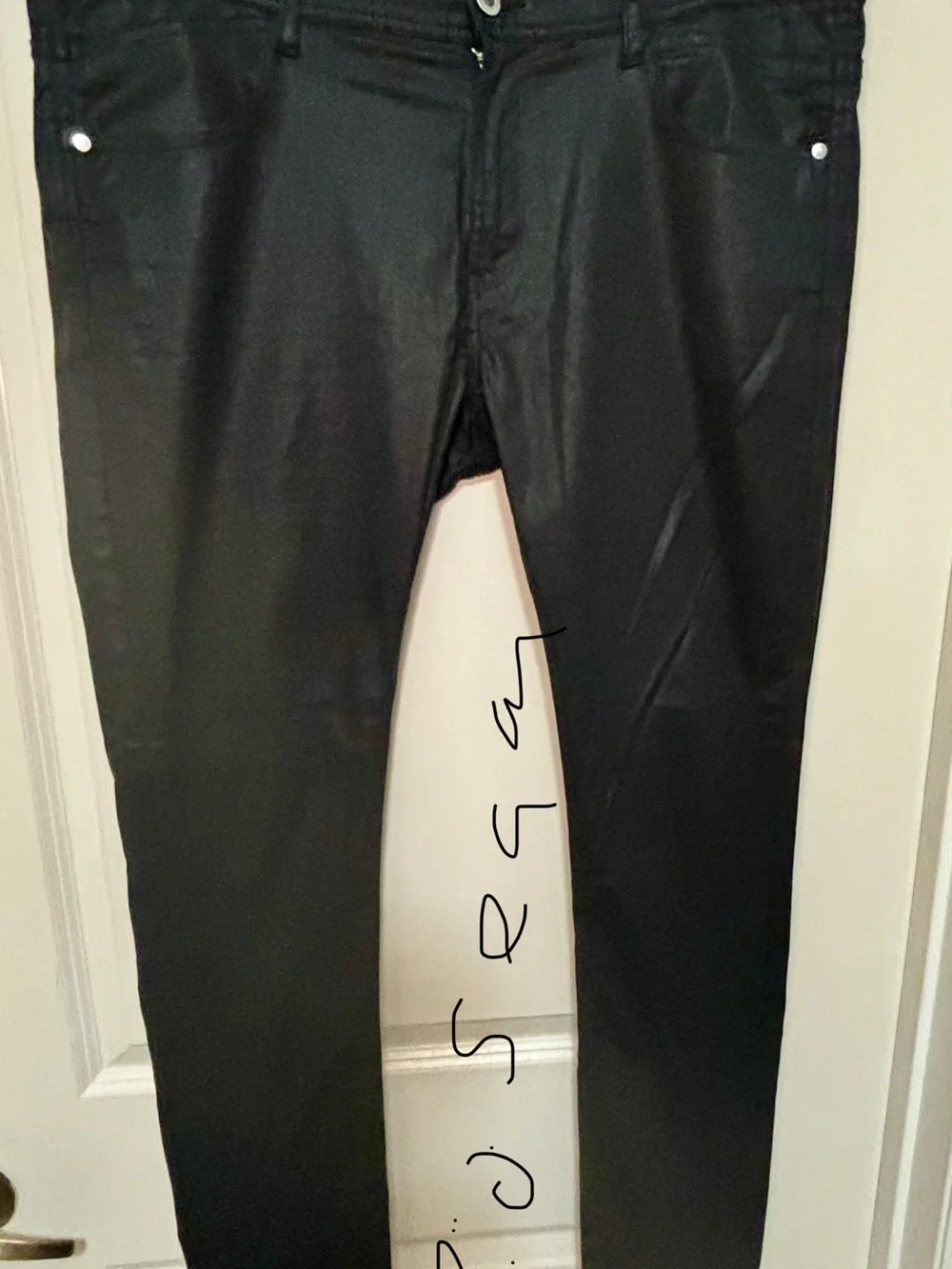 Zara waxed Men's Slim Straight Jeans in Black